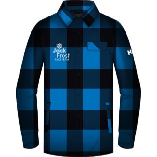 Insulated Flannel in blue with JFRT logo